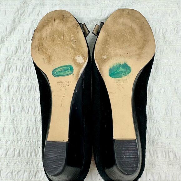 Michael Kors Suede Buckle Low Wedges- Size 9 - Picture 10 of 13